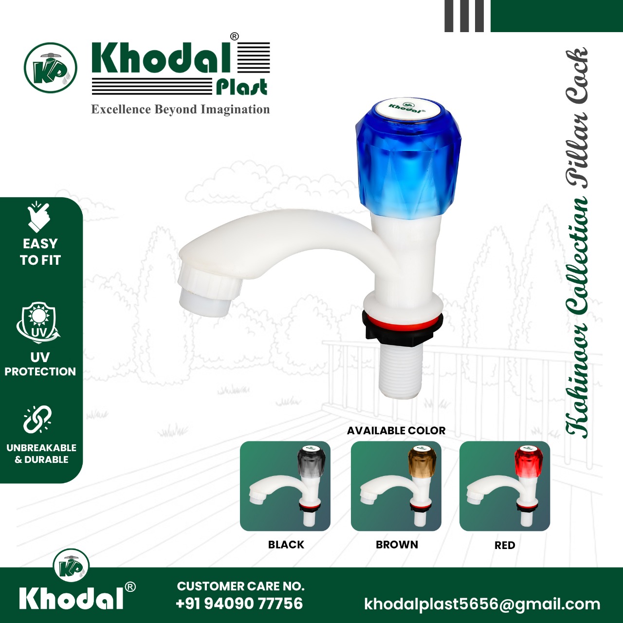 Plastic bib cock and plastic water tap